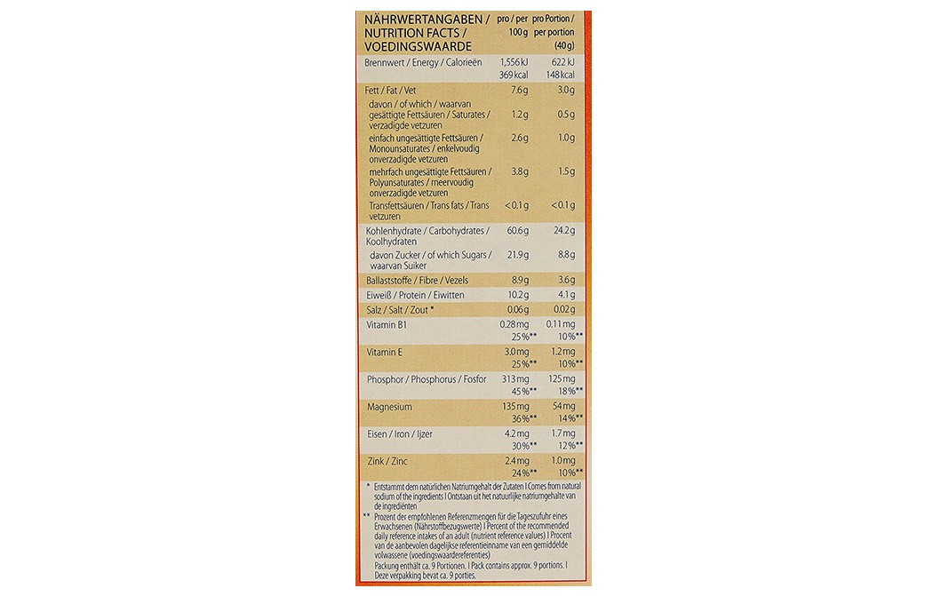 Kolln Muesli Wholegrain Fruit & Oats, Fruchte   Box  375 grams